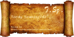 Tordy Szaniszló névjegykártya